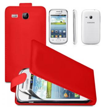 FLIP LEATHER SERIES CASE COVER SAMSUNG GALAXY YOUNG S6310 - Red