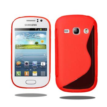 S Line Wave Gel Case Cover For Samsung Galaxy Fame S6810/S6812-Red