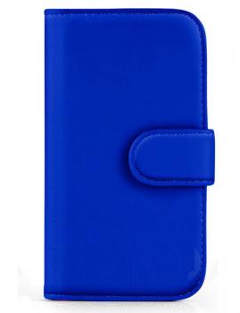 Book Flip Leather Wallet Case Cover For Samsung Galaxy S5 Mini in Blue