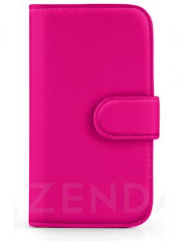 Book Flip Leather Wallet Case Cover For Samsung Galaxy S5 I9600 in Hot Pink