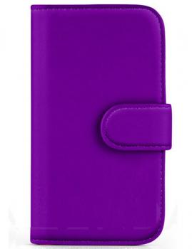 Book Flip Leather Wallet Case Cover For Samsung Galaxy S5 Mini Purple