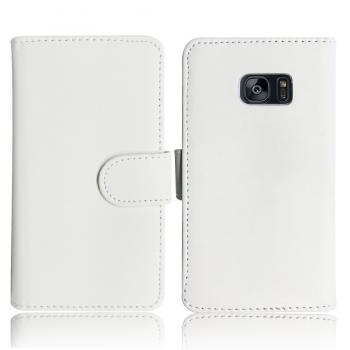 Book Shape Back Leather Case Cover for Samsung Galaxy S7 in White