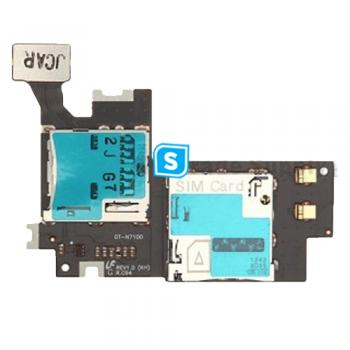 Samsung Galaxy Note 2 GT-N7100 Sim Card Reader with Memory Card Reader Flex