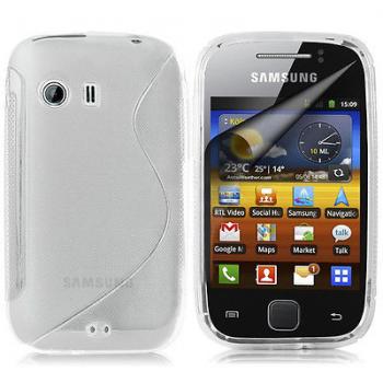 S-line Wave TPU Silicone Gel Cover Case for Samsung Galaxy Y S5360 - White