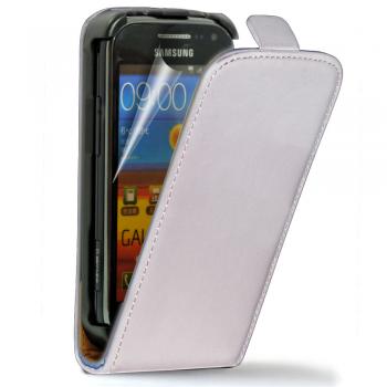 Leather feel Flip Pouch Compatible For Samsung Galaxy Ace 2 - white