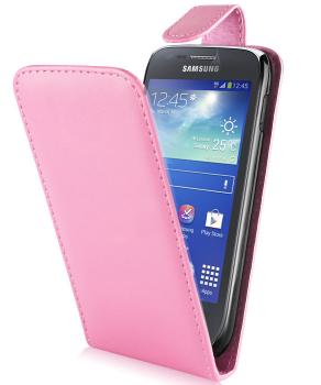 Leather feel Flip Pouch Compatible For Samsung Galaxy Ace 3 - pink