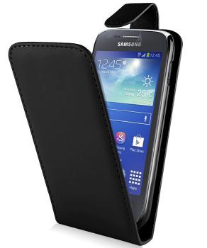 Leather feel Flip Pouch Compatible For Samsung Galaxy Ace 3 - black