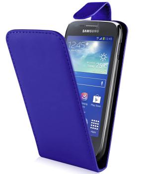 Leather feel Flip Pouch Compatible For Samsung Galaxy Ace 3 - Blue