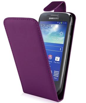 Leather feel Flip Pouch Compatible For Samsung Galaxy Ace 3 - Purple