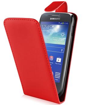 Leather feel Flip Pouch Compatible For Samsung Galaxy Ace 3 - Red