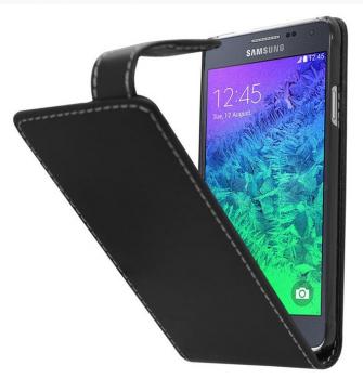 New Fashion Wallet Flip Leather Case Cover For Samsung Galaxy Alpha SM-G850-Black