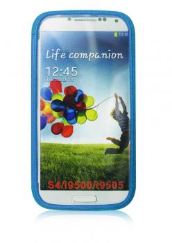 Soft Gel TPU Case for Samsung GALAXY S4 i9500 with Flip (Blue)