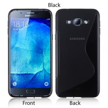 S-Line Soft Silicon Gel Case For Samsung Galaxy A8 in Black