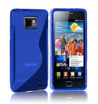 GRIP S-LINE SILICONE GEL CASE FITS SAMSUNG GALAXY S2 i9100 - BLUE