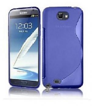 S Line Wave Silicone Gel Case Phone Cover For SAMSUNG GALAXY Note 2 N7100 - Blue