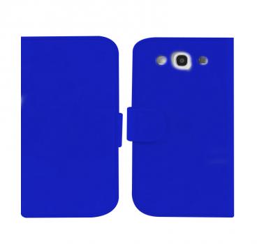 Leather Feel Flip Book Shape Back Case for Samsung galaxy Ace 3 - Blue