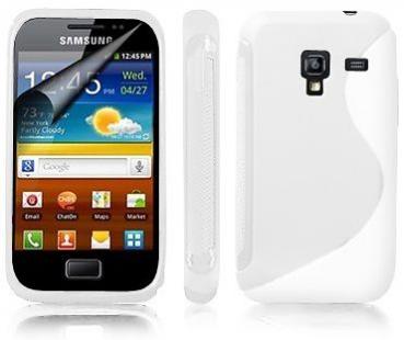 S-Line Wave Gel TPU Silicone Case Cover Skin for Samsung Galaxy Ace Plus S7500 - White