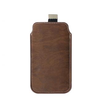 Samsung Galaxy S5 i9600 Leather feel Pull Up Pouch-Brown