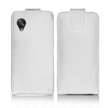 Leather feel Flip Pouch Compatible For Nexus 5 - White