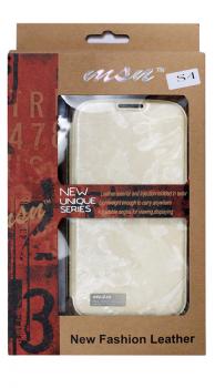 Msn New Fashion Samsung Galaxy S4 Leather Case in White