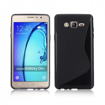 S-Line Soft Silicon Gel Case For Samsung Galaxy ON7 in Black