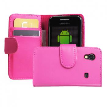 Leather Feel Flip Book Shape Back Case Samsung Galaxy Ace S5830 - Pink