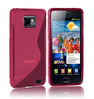 GRIP S-LINE SILICONE GEL CASE FITS SAMSUNG GALAXY S2 i9100 - HOT PINK