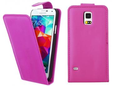 Magnetic Flip Leather Flip Back Case for Samsung Galaxy S5 Mini - Pink