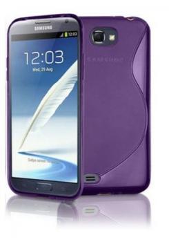 S Line Wave Silicone Gel Case Phone Cover For SAMSUNG GALAXY Note 2 N7100 - Purple