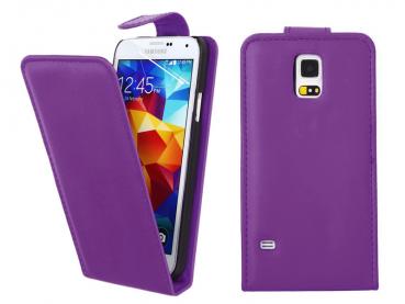 Magnetic Flip Leather Flip Back Case for Samsung Galaxy S5 Mini - Purple