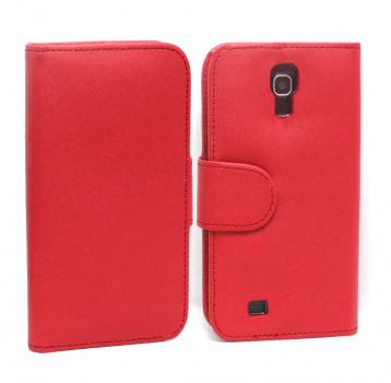 Leather Feel Flip Book Shape Back Case Samsung Galaxy S4 i9505 - Red