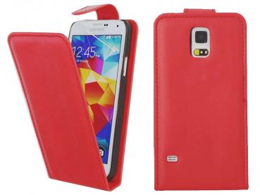 Magnetic Flip Leather Flip Back Case for Samsung Galaxy S5 Mini - Red