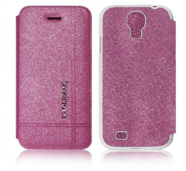 Sparkling Pink Color Fancy Leather Feel Smooth Back Case Cover for Samsung Galaxy S4 i9505