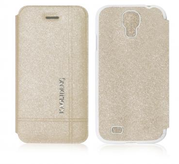 Sparkling Golden Color Fancy Leather Feel Smooth Back Case Cover for Samsung Galaxy S4 i9505