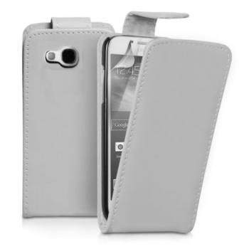 Leather feel Flip Pouch Compatible For Samsung Galaxy Fame S6810 - White