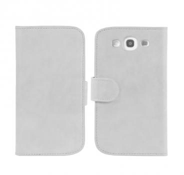 Leather Feel Flip Book Shape Back Case for Samsung galaxy Ace 3 - White