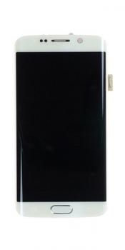 Genuine Samsung S6 Edge SM-G925 Lcd and Touchpad with Frame Assembly in White - Samsung Part number : GH97-17162B