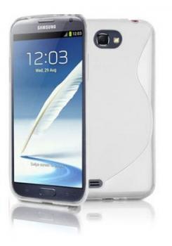 S Line Wave Silicone Gel Case Phone Cover For SAMSUNG GALAXY Note 2 N7100 - White